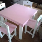 Beautiful square table  painted in pink and white